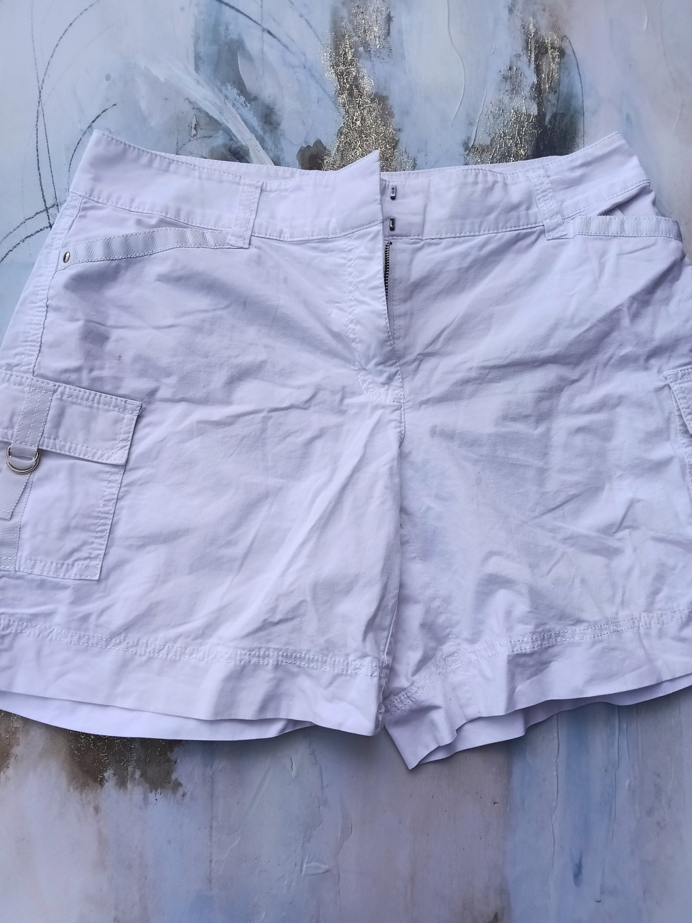 White House Black Market White Cargo Shorts with Utility Pocket.